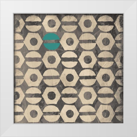 Teal Screw White Modern Wood Framed Art Print by Grey, Jace