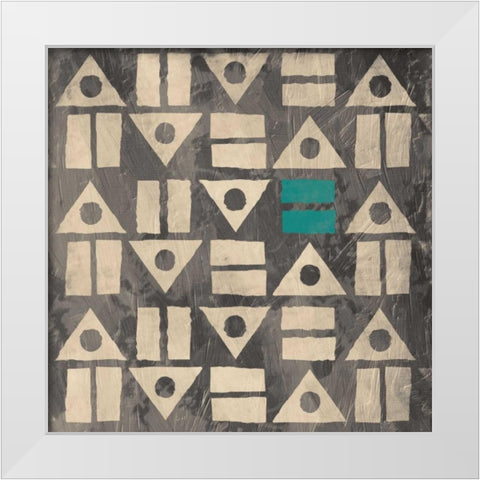 Teal Rectangle White Modern Wood Framed Art Print by Grey, Jace