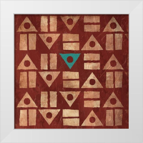 Teal Triangle White Modern Wood Framed Art Print by Grey, Jace