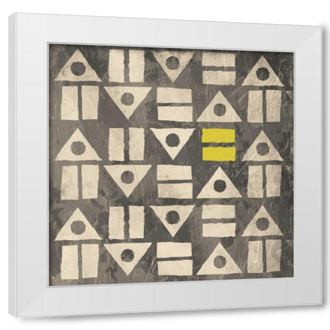 Pattern MateYellow Gray White Modern Wood Framed Art Print by Grey, Jace