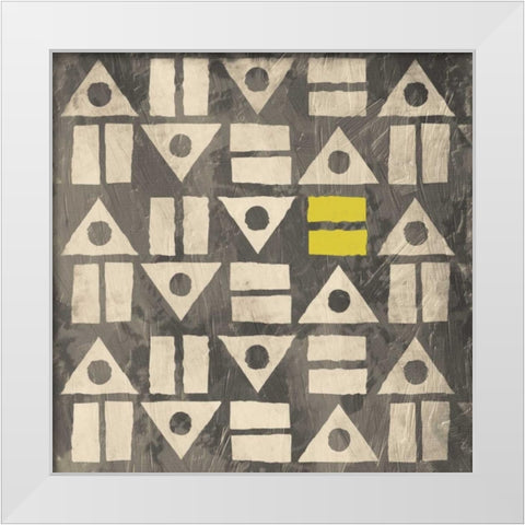 Pattern MateYellow Gray White Modern Wood Framed Art Print by Grey, Jace