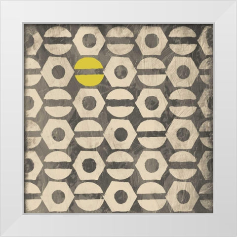 Pattern Yellow gray White Modern Wood Framed Art Print by Grey, Jace