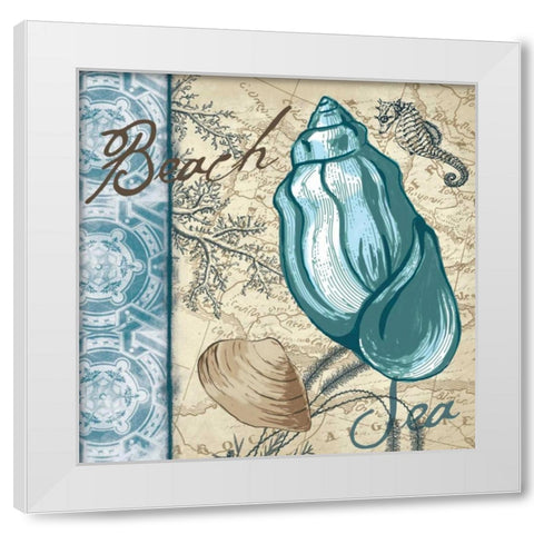 Conch Sea White Modern Wood Framed Art Print by Grey, Jace