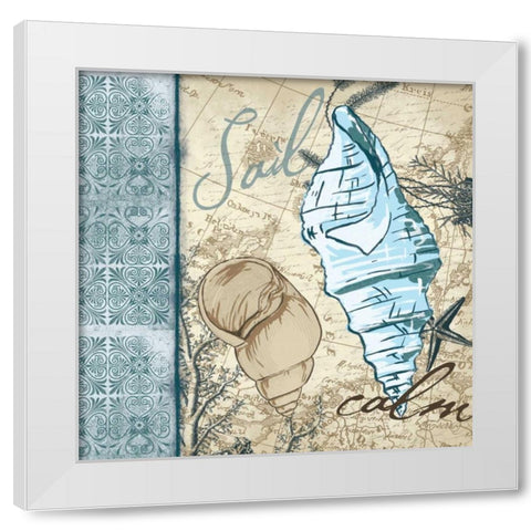 Calm Shell White Modern Wood Framed Art Print by Grey, Jace