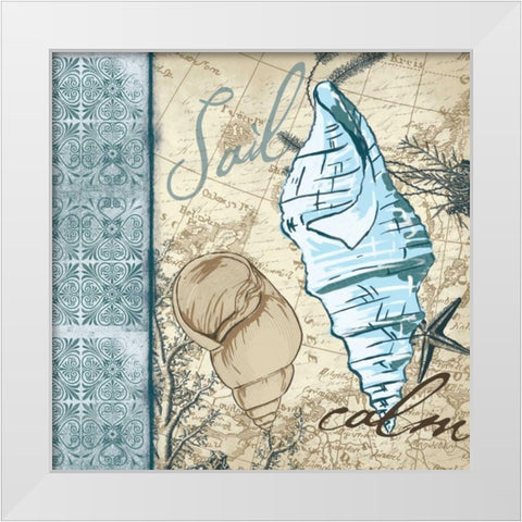 Calm Shell White Modern Wood Framed Art Print by Grey, Jace
