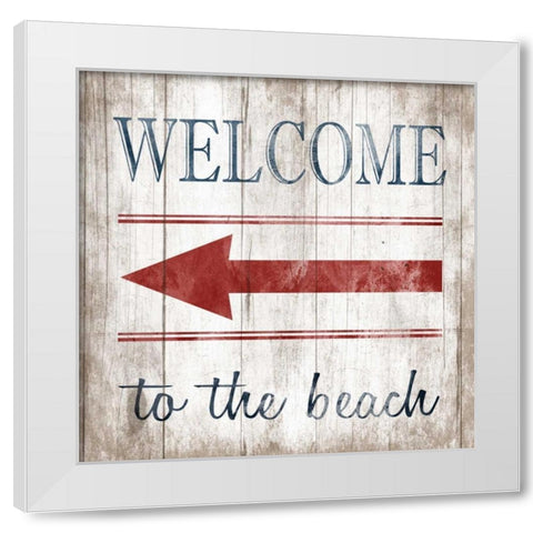Welcome White Modern Wood Framed Art Print by Grey, Jace
