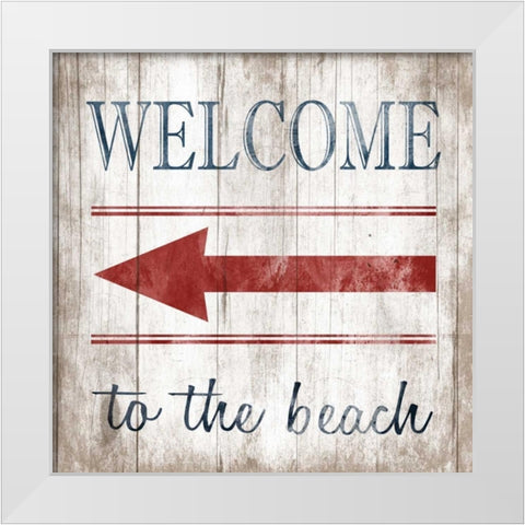 Welcome White Modern Wood Framed Art Print by Grey, Jace