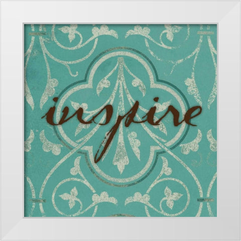 Inspire White Modern Wood Framed Art Print by Grey, Jace