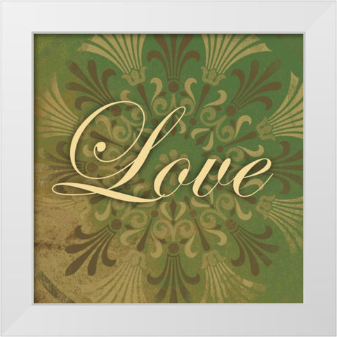 Love White Modern Wood Framed Art Print by Grey, Jace
