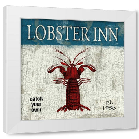 Lobster White Modern Wood Framed Art Print by Grey, Jace