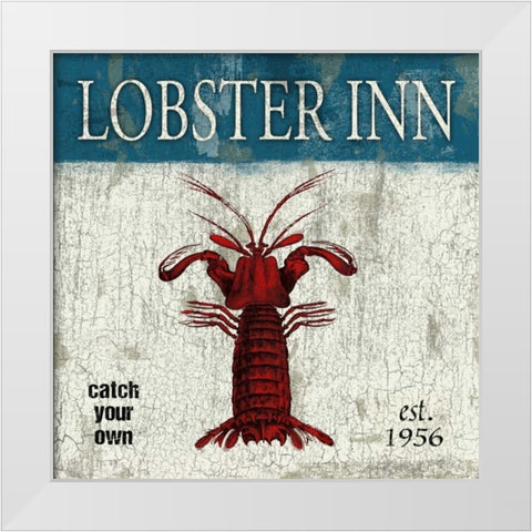 Lobster White Modern Wood Framed Art Print by Grey, Jace