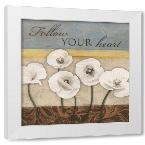 White Poppies White Modern Wood Framed Art Print by Grey, Jace