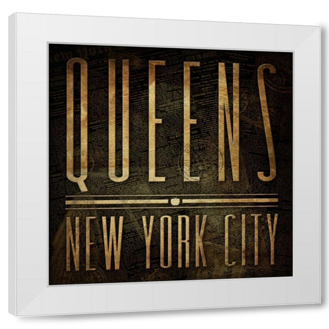 Queens Print White Modern Wood Framed Art Print by Grey, Jace