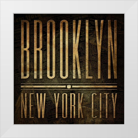 Brooklyn Print White Modern Wood Framed Art Print by Grey, Jace