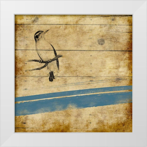 Wood Birds Stripe mate White Modern Wood Framed Art Print by Grey, Jace