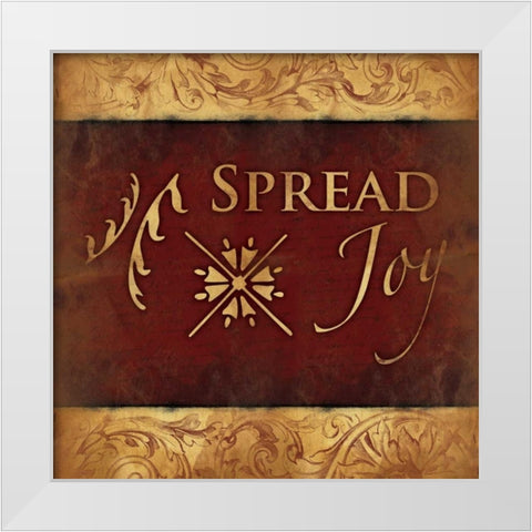 Spread joy White Modern Wood Framed Art Print by Grey, Jace