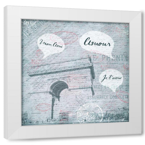 Amour White Modern Wood Framed Art Print by Grey, Jace
