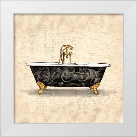 Cream bath White Modern Wood Framed Art Print by Grey, Jace