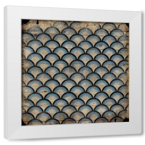 Blue pattern White Modern Wood Framed Art Print by Grey, Jace