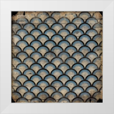 Blue pattern White Modern Wood Framed Art Print by Grey, Jace