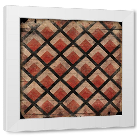 Red pattern White Modern Wood Framed Art Print by Grey, Jace
