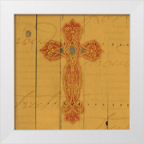 Wood Cross 1 White Modern Wood Framed Art Print by Grey, Jace