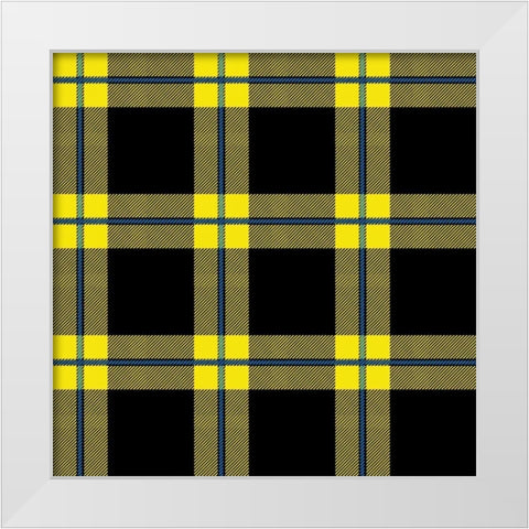 Yellow Blue Plaid White Modern Wood Framed Art Print by Grey, Jace