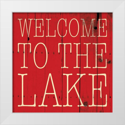 Welcome To The Lake White Modern Wood Framed Art Print by Grey, Jace