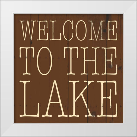 Welcome to the Lake White Modern Wood Framed Art Print by Grey, Jace