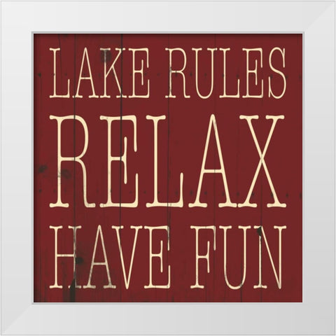 Lake Rule Relax White Modern Wood Framed Art Print by Grey, Jace