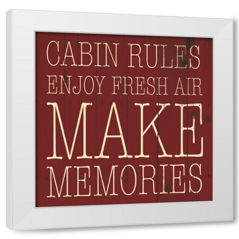 Cabin Rules Enjoy White Modern Wood Framed Art Print by Grey, Jace