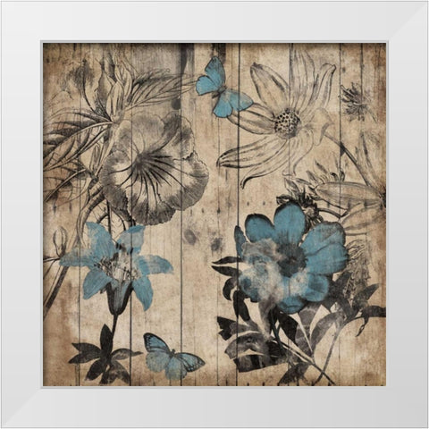 Wood Floral White Modern Wood Framed Art Print by Grey, Jace
