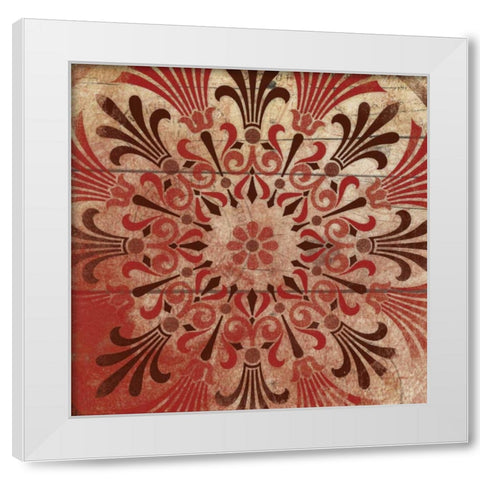 Red Pattern 3 White Modern Wood Framed Art Print by Grey, Jace