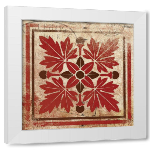 Red Pattern 8 White Modern Wood Framed Art Print by Grey, Jace