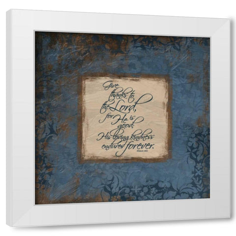 salm 118 -1 Blue White Modern Wood Framed Art Print by Grey, Jace