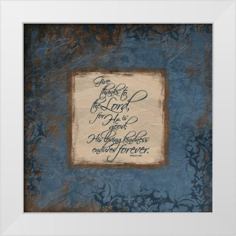 salm 118 -1 Blue White Modern Wood Framed Art Print by Grey, Jace