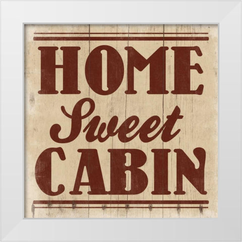 Home Sweet Cabin Burgundy White Modern Wood Framed Art Print by Grey, Jace