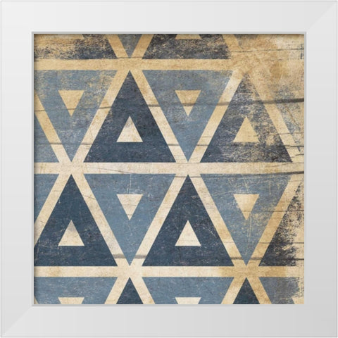 Blue Geo 3 White Modern Wood Framed Art Print by Grey, Jace