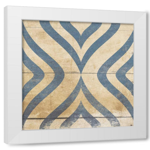 Blue Geo 8 White Modern Wood Framed Art Print by Grey, Jace