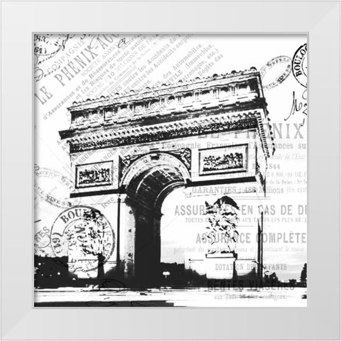 Paris Arch White Modern Wood Framed Art Print by Grey, Jace