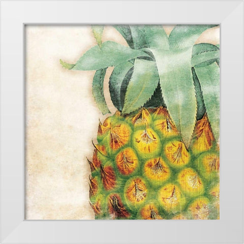 Tropical Pineapple White Modern Wood Framed Art Print by Grey, Jace