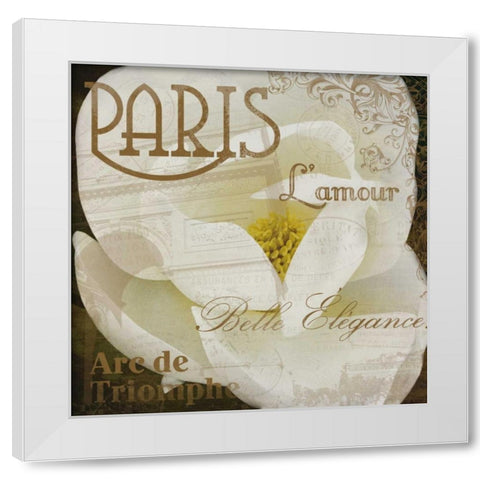 Magnolia Paris White Modern Wood Framed Art Print by Grey, Jace