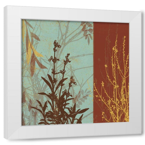 Floral Stripes White Modern Wood Framed Art Print by Grey, Jace