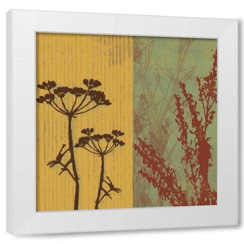 Floral Stripes 2 White Modern Wood Framed Art Print by Grey, Jace