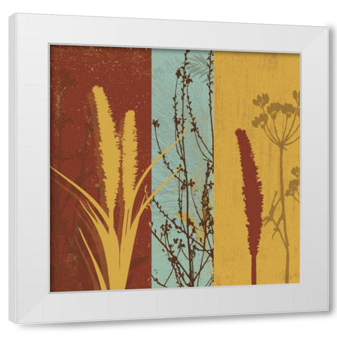 Floral Stripes 3 White Modern Wood Framed Art Print by Grey, Jace