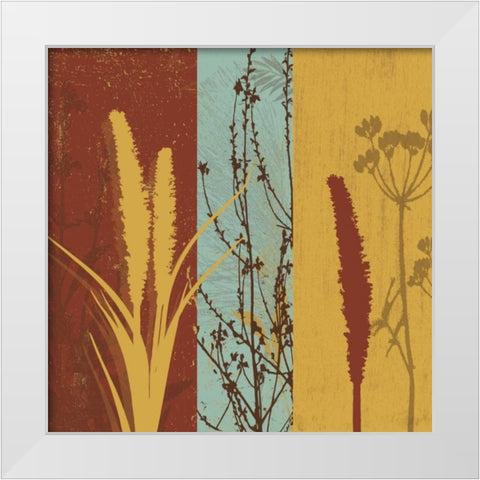 Floral Stripes 3 White Modern Wood Framed Art Print by Grey, Jace