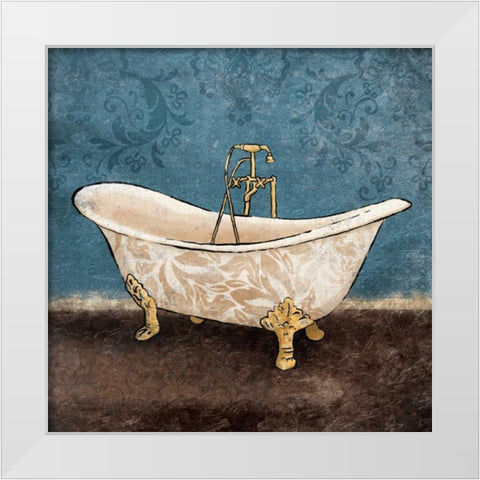Floral Bath 1 White Modern Wood Framed Art Print by Grey, Jace