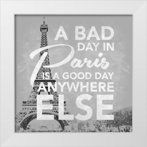 Paris Mate Grey White Modern Wood Framed Art Print by Grey, Jace
