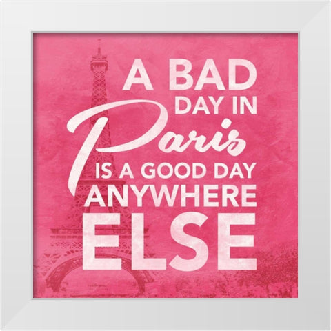 Paris Bad White Modern Wood Framed Art Print by Grey, Jace