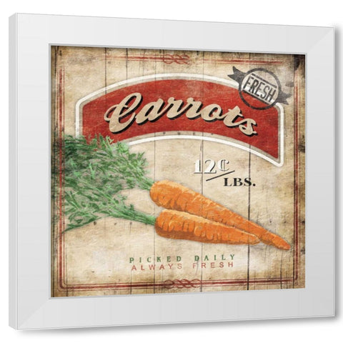 Carrots White Modern Wood Framed Art Print by Grey, Jace